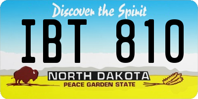 ND license plate IBT810