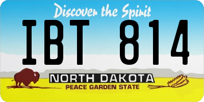 ND license plate IBT814