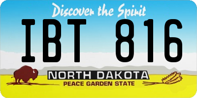 ND license plate IBT816