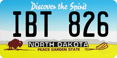 ND license plate IBT826