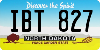 ND license plate IBT827
