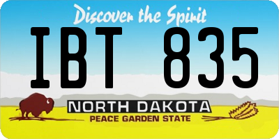 ND license plate IBT835