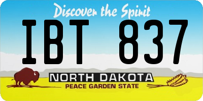 ND license plate IBT837