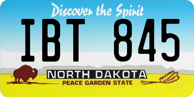 ND license plate IBT845