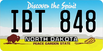 ND license plate IBT848