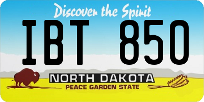 ND license plate IBT850