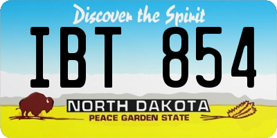 ND license plate IBT854