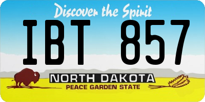 ND license plate IBT857