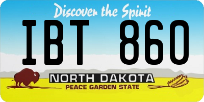ND license plate IBT860