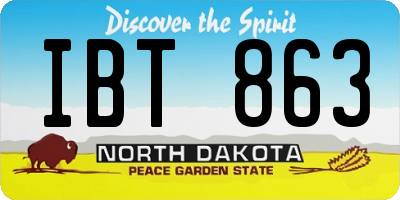 ND license plate IBT863