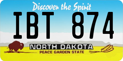 ND license plate IBT874