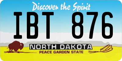 ND license plate IBT876
