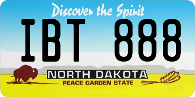 ND license plate IBT888