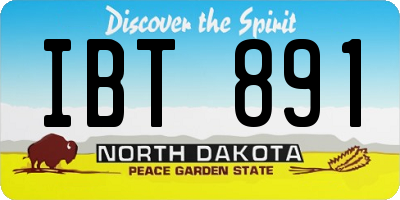 ND license plate IBT891