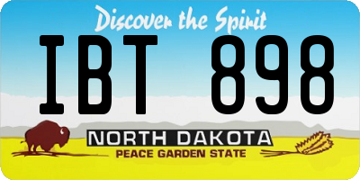 ND license plate IBT898