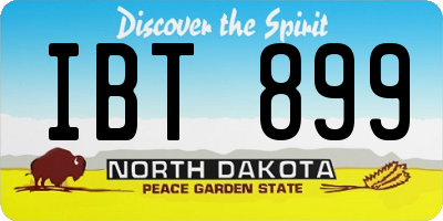 ND license plate IBT899