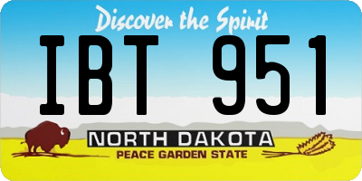 ND license plate IBT951