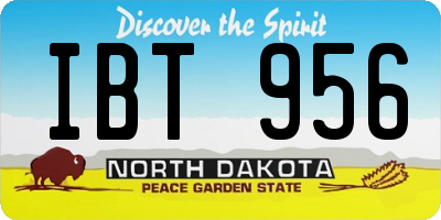 ND license plate IBT956