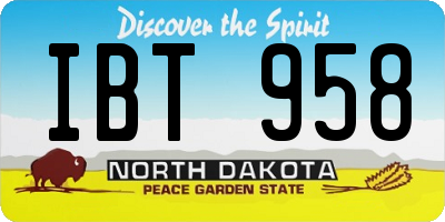 ND license plate IBT958