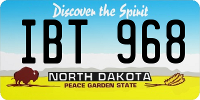 ND license plate IBT968