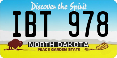 ND license plate IBT978