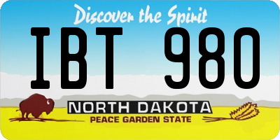 ND license plate IBT980