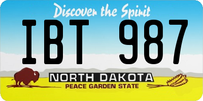 ND license plate IBT987