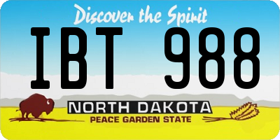 ND license plate IBT988