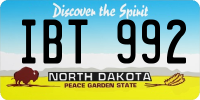 ND license plate IBT992