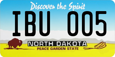 ND license plate IBU005