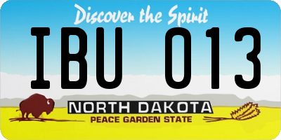 ND license plate IBU013