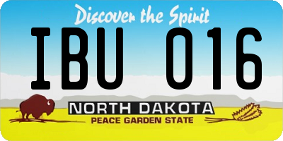 ND license plate IBU016
