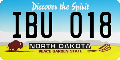 ND license plate IBU018