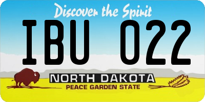 ND license plate IBU022