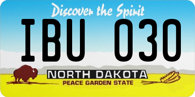 ND license plate IBU030