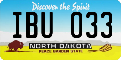 ND license plate IBU033
