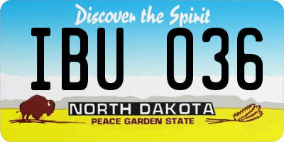 ND license plate IBU036