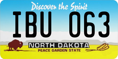 ND license plate IBU063
