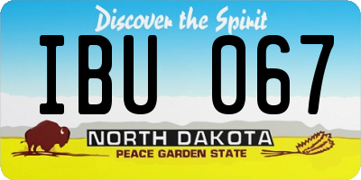 ND license plate IBU067