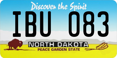 ND license plate IBU083