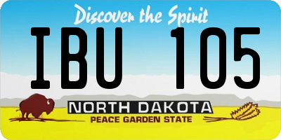 ND license plate IBU105