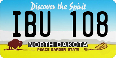 ND license plate IBU108