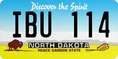 ND license plate IBU114
