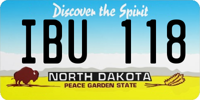 ND license plate IBU118