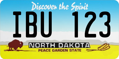 ND license plate IBU123