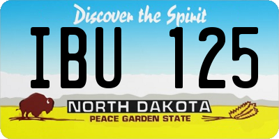 ND license plate IBU125
