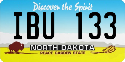 ND license plate IBU133