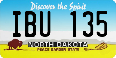 ND license plate IBU135