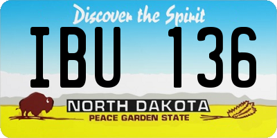 ND license plate IBU136