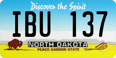 ND license plate IBU137